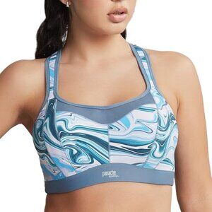 Panache Women's High Impact Underwire Sports Bra - Marble Blue-Gray-White, 30E